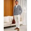 imageRuncati Mens Cardigan Sweater Casual V Neck Button Down Cardigan Ribbed Knitted Winter Chunky Sweaters with PocketsGray