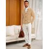 imageRuncati Mens Cardigan Sweater Casual V Neck Button Down Cardigan Ribbed Knitted Winter Chunky Sweaters with PocketsKhaki