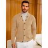 imageRuncati Mens Cardigan Sweater Casual V Neck Button Down Cardigan Ribbed Knitted Winter Chunky Sweaters with PocketsKhaki