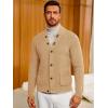 imageRuncati Mens Cardigan Sweater Casual V Neck Button Down Cardigan Ribbed Knitted Winter Chunky Sweaters with PocketsKhaki