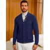 imageRuncati Mens Cardigan Sweater Casual V Neck Button Down Cardigan Ribbed Knitted Winter Chunky Sweaters with PocketsNavy