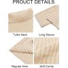imageRuncati Mens Chunky Turtleneck Sweaters Cable Knitted Casual Slim Fit Fall Winter Warm Pullover SweaterBeige