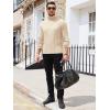 imageRuncati Mens Chunky Turtleneck Sweaters Cable Knitted Casual Slim Fit Fall Winter Warm Pullover SweaterBeige