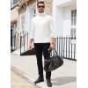 imageRuncati Mens Chunky Turtleneck Sweaters Cable Knitted Casual Slim Fit Fall Winter Warm Pullover SweaterWhite