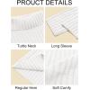 imageRuncati Mens Chunky Turtleneck Sweaters Cable Knitted Casual Slim Fit Fall Winter Warm Pullover SweaterWhite