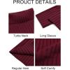 imageRuncati Mens Chunky Turtleneck Sweaters Cable Knitted Casual Slim Fit Fall Winter Warm Pullover SweaterWine Red