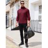 imageRuncati Mens Chunky Turtleneck Sweaters Cable Knitted Casual Slim Fit Fall Winter Warm Pullover SweaterWine Red