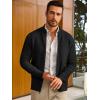 imageRuncati Mens Full Zip Cardigan Sweater Casual Mock Neck Cable Knitted Winter Chunky SweatersBlack