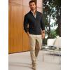 imageRuncati Mens Full Zip Cardigan Sweater Casual Mock Neck Cable Knitted Winter Chunky SweatersBlack