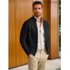 imageRuncati Mens Full Zip Cardigan Sweater Casual Mock Neck Cable Knitted Winter Chunky SweatersBlack
