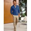imageRuncati Mens Full Zip Cardigan Sweater Casual Mock Neck Cable Knitted Winter Chunky SweatersBlue
