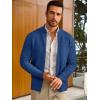 imageRuncati Mens Full Zip Cardigan Sweater Casual Mock Neck Cable Knitted Winter Chunky SweatersBlue