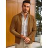 imageRuncati Mens Full Zip Cardigan Sweater Casual Mock Neck Cable Knitted Winter Chunky SweatersBrown