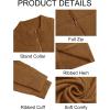 imageRuncati Mens Full Zip Cardigan Sweater Casual Mock Neck Cable Knitted Winter Chunky SweatersBrown