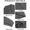 imageRuncati Mens Full Zip Cardigan Sweater Casual Mock Neck Cable Knitted Winter Chunky SweatersDark Gray