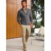 imageRuncati Mens Full Zip Cardigan Sweater Casual Mock Neck Cable Knitted Winter Chunky SweatersDark Gray