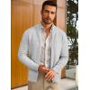 imageRuncati Mens Full Zip Cardigan Sweater Casual Mock Neck Cable Knitted Winter Chunky SweatersLight Gray