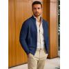 imageRuncati Mens Full Zip Cardigan Sweater Casual Mock Neck Cable Knitted Winter Chunky SweatersNavy