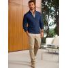 imageRuncati Mens Full Zip Cardigan Sweater Casual Mock Neck Cable Knitted Winter Chunky SweatersNavy