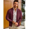imageRuncati Mens Full Zip Cardigan Sweater Casual Mock Neck Cable Knitted Winter Chunky SweatersWine Red