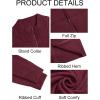 imageRuncati Mens Full Zip Cardigan Sweater Casual Mock Neck Cable Knitted Winter Chunky SweatersWine Red
