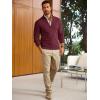imageRuncati Mens Full Zip Cardigan Sweater Casual Mock Neck Cable Knitted Winter Chunky SweatersWine Red