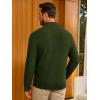 imageRuncati Mens Quarter Zip Pullover Sweater Casual Mock Neck Slim Fit Checkered Knitted Polo SweatersArmy Green