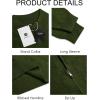 imageRuncati Mens Quarter Zip Pullover Sweater Casual Mock Neck Slim Fit Checkered Knitted Polo SweatersArmy Green