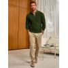 imageRuncati Mens Quarter Zip Pullover Sweater Casual Mock Neck Slim Fit Checkered Knitted Polo SweatersArmy Green