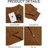 imageRuncati Mens Quarter Zip Pullover Sweater Casual Mock Neck Slim Fit Checkered Knitted Polo SweatersBrown