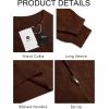 imageRuncati Mens Quarter Zip Pullover Sweater Casual Mock Neck Slim Fit Checkered Knitted Polo SweatersCoffee