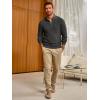 imageRuncati Mens Quarter Zip Pullover Sweater Casual Mock Neck Slim Fit Checkered Knitted Polo SweatersDark Grey