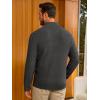 imageRuncati Mens Quarter Zip Pullover Sweater Casual Mock Neck Slim Fit Checkered Knitted Polo SweatersDark Grey