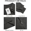 imageRuncati Mens Quarter Zip Pullover Sweater Casual Mock Neck Slim Fit Checkered Knitted Polo SweatersDark Grey