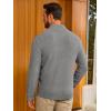 imageRuncati Mens Quarter Zip Pullover Sweater Casual Mock Neck Slim Fit Checkered Knitted Polo SweatersGrey