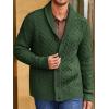 imageRuncati Mens Shawl Collar Cardigan Sweater Cable Knitted Button Down Sweaters Chunky Fall Winter OutwearArmy Green