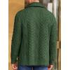 imageRuncati Mens Shawl Collar Cardigan Sweater Cable Knitted Button Down Sweaters Chunky Fall Winter OutwearArmy Green