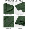 imageRuncati Mens Shawl Collar Cardigan Sweater Cable Knitted Button Down Sweaters Chunky Fall Winter OutwearArmy Green