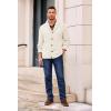 imageRuncati Mens Shawl Collar Cardigan Sweater Cable Knitted Button Down Sweaters Chunky Fall Winter OutwearBeige