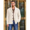 imageRuncati Mens Shawl Collar Cardigan Sweater Cable Knitted Button Down Sweaters Chunky Fall Winter OutwearBeige