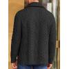 imageRuncati Mens Shawl Collar Cardigan Sweater Cable Knitted Button Down Sweaters Chunky Fall Winter OutwearBlack