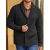 imageRuncati Mens Shawl Collar Cardigan Sweater Cable Knitted Button Down Sweaters Chunky Fall Winter OutwearBlack