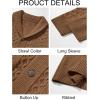 imageRuncati Mens Shawl Collar Cardigan Sweater Cable Knitted Button Down Sweaters Chunky Fall Winter OutwearBrown