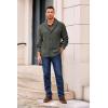 imageRuncati Mens Shawl Collar Cardigan Sweater Cable Knitted Button Down Sweaters Chunky Fall Winter OutwearDark Grey