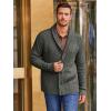 imageRuncati Mens Shawl Collar Cardigan Sweater Cable Knitted Button Down Sweaters Chunky Fall Winter OutwearDark Grey