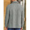 imageRuncati Mens Shawl Collar Cardigan Sweater Cable Knitted Button Down Sweaters Chunky Fall Winter OutwearGrey