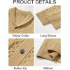 imageRuncati Mens Shawl Collar Cardigan Sweater Cable Knitted Button Down Sweaters Chunky Fall Winter OutwearKhaki