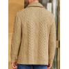 imageRuncati Mens Shawl Collar Cardigan Sweater Cable Knitted Button Down Sweaters Chunky Fall Winter OutwearKhaki
