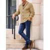 imageRuncati Mens Shawl Collar Cardigan Sweater Cable Knitted Button Down Sweaters Chunky Fall Winter OutwearKhaki