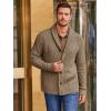 imageRuncati Mens Shawl Collar Cardigan Sweater Cable Knitted Button Down Sweaters Chunky Fall Winter OutwearLight Brown